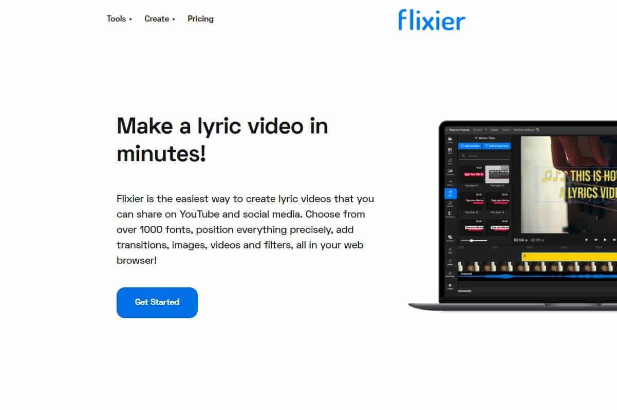 Lyric Video Maker Flixier