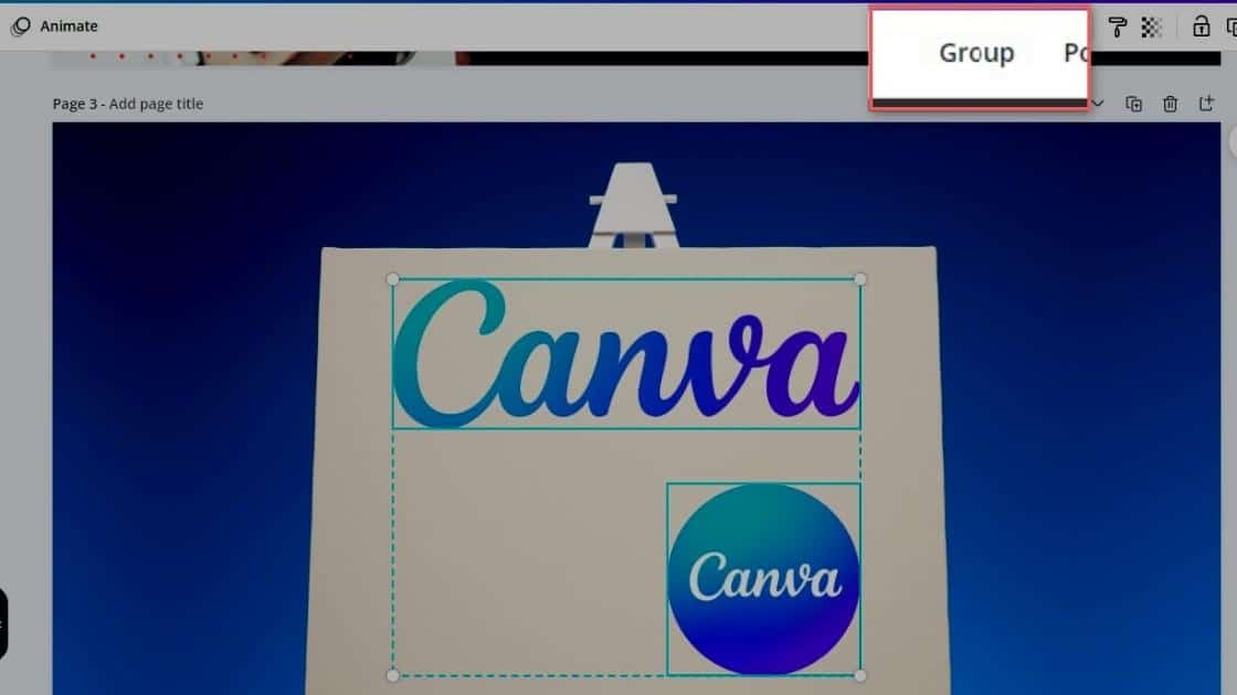 Group Elements In Canva - Group