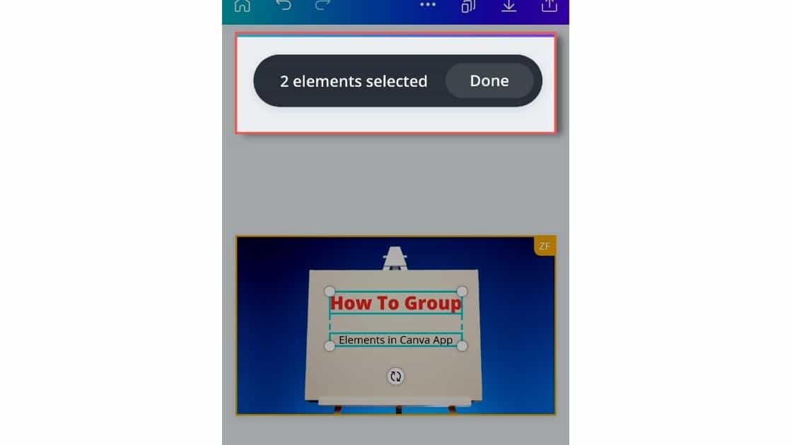 How To Group Elements In Canva Mobile App - Step 2