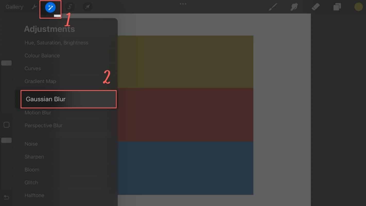 How To Blend In Procreate With Gaussian Blur - Step 1