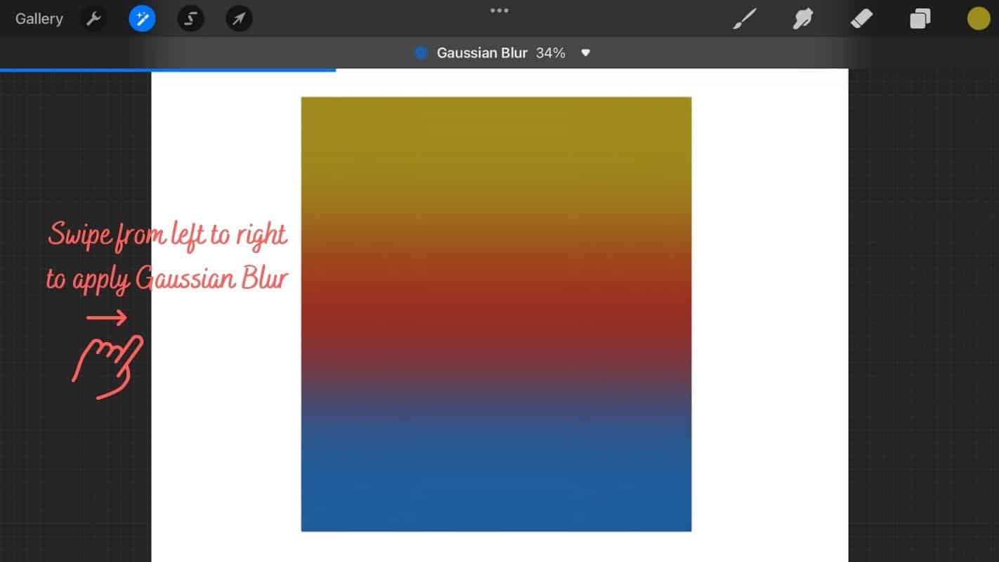 How To Blend In Procreate With Gaussian Blur - Step 2