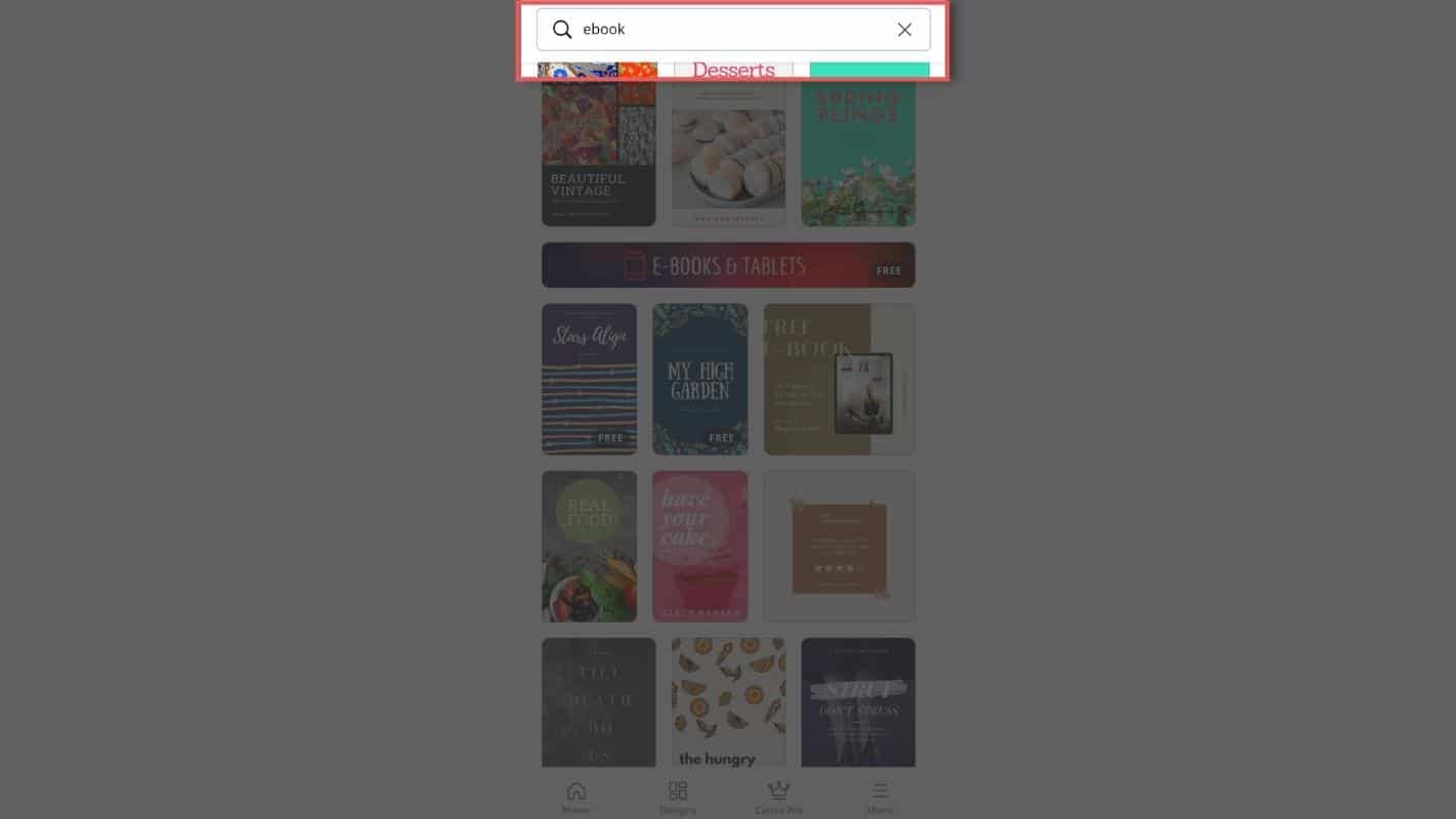 How To Design An Ebook In Canva Mobile - Step 1
