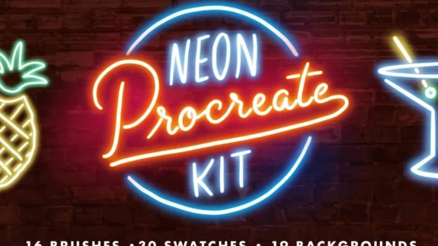 Procreate Lettering Brush - Neon