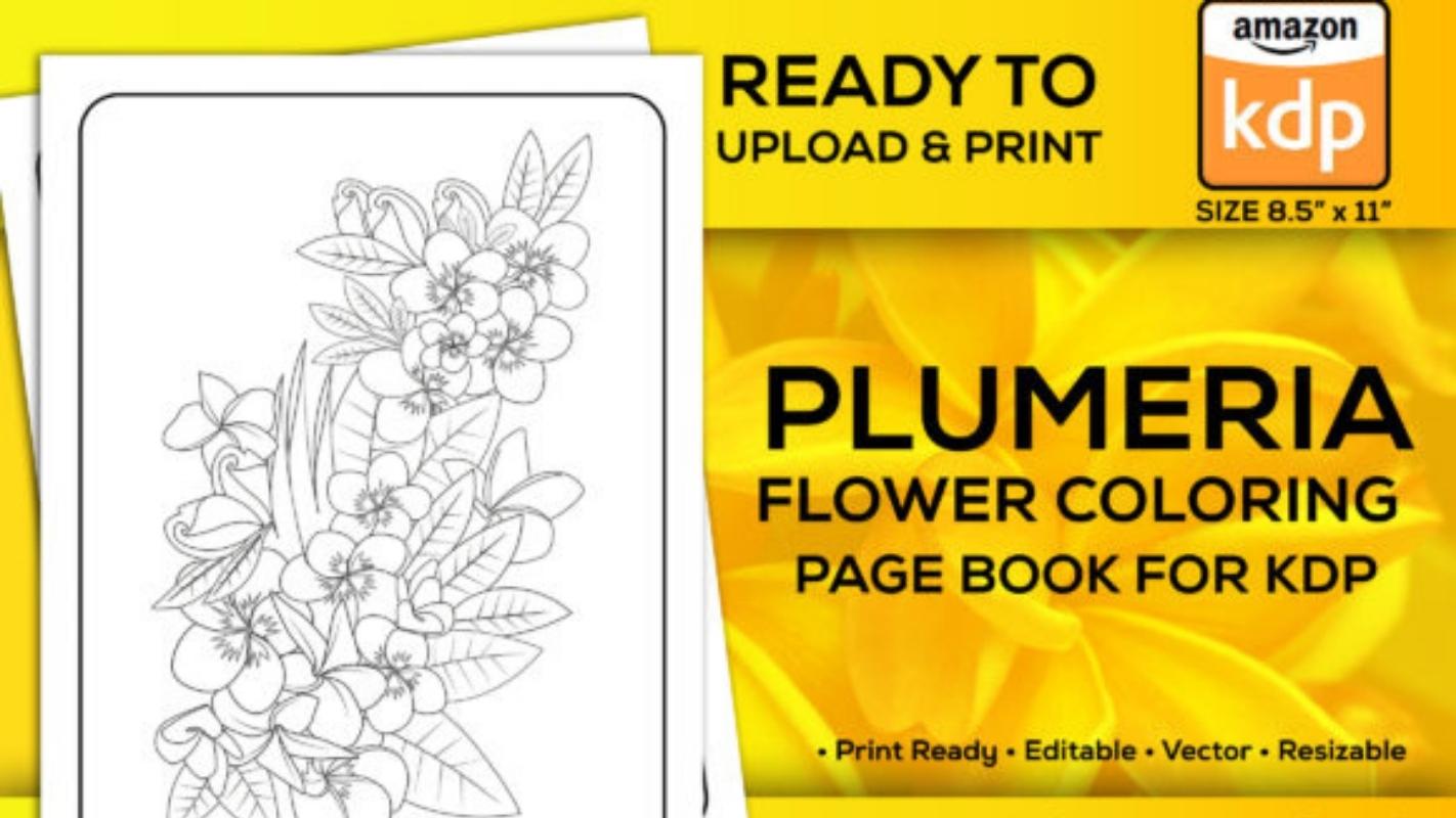 Free Flower Coloring Pages Book Plumeria - 5