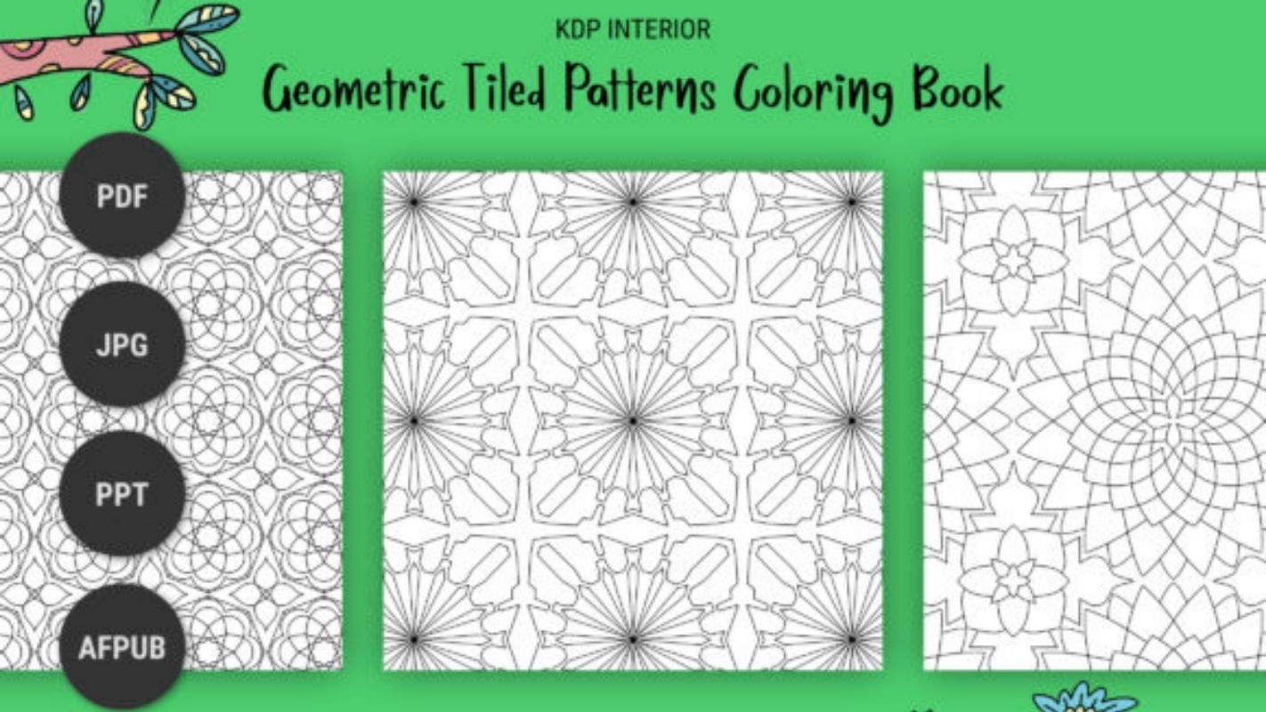 Geometric Tiled Patterns Coloring Book - 4