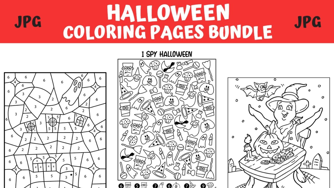 Halloween Coloring Pages Bundle - 8