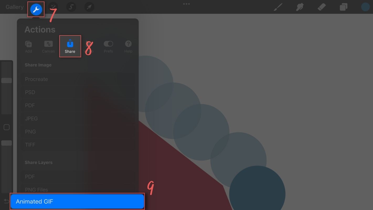 Procreate Animations Step 6 - Export Animation In GIF