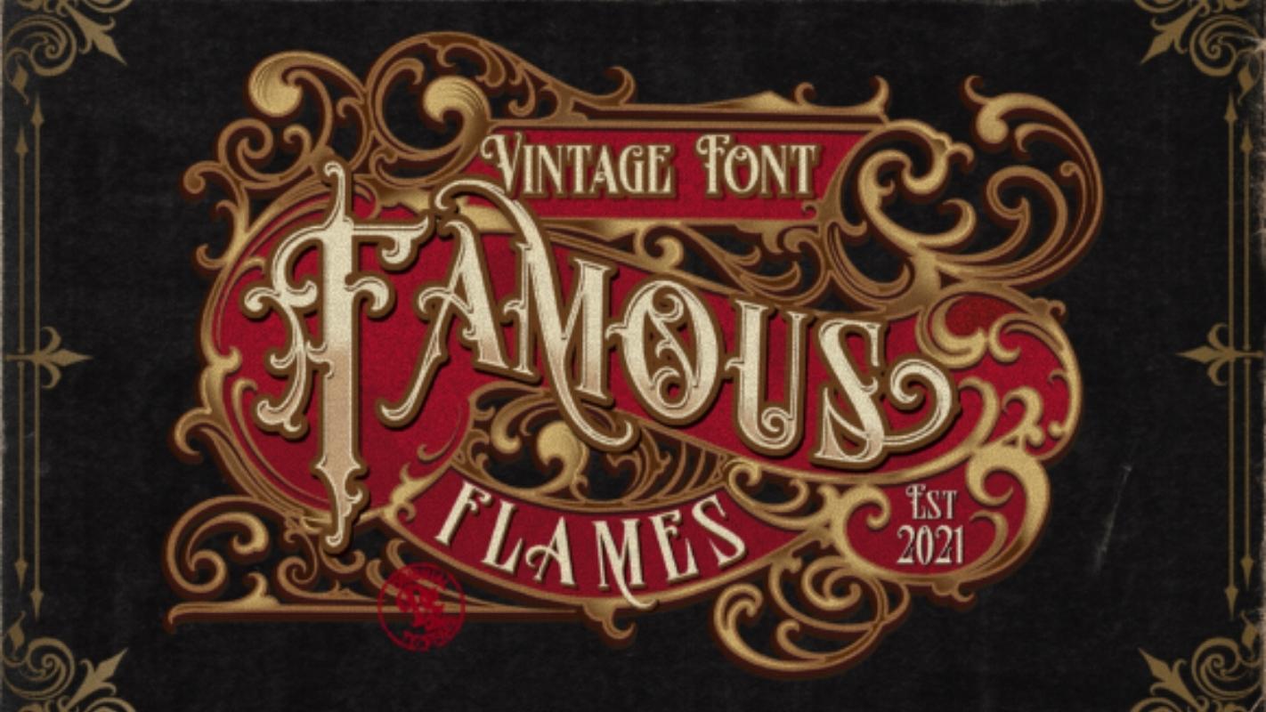 Procreate Font 10 - Famous Flames Font