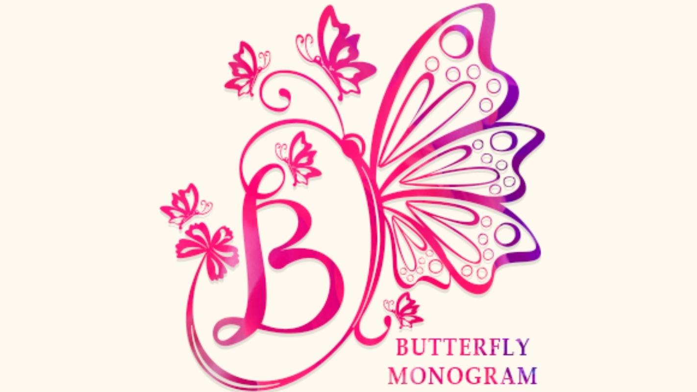 Procreate Font 20 - Butterfly Monogram Font