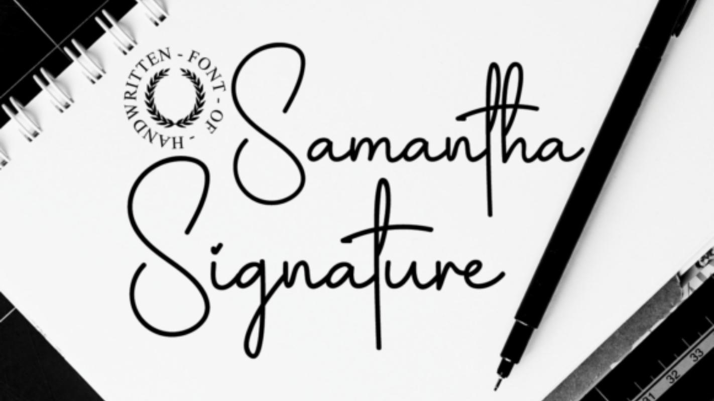 Procreate Font 6 - Samantha Signature Font