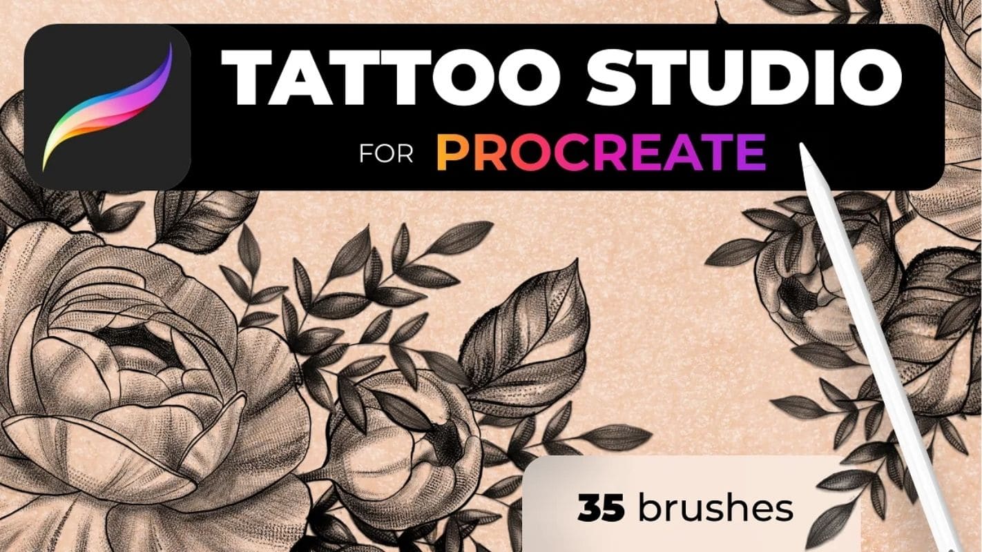 ArtStation  40 Procreate Guns stamps  Tattoo stencil  Procreate bundle   Tattoo flash  Procreate flash  Procreate set  Brushes