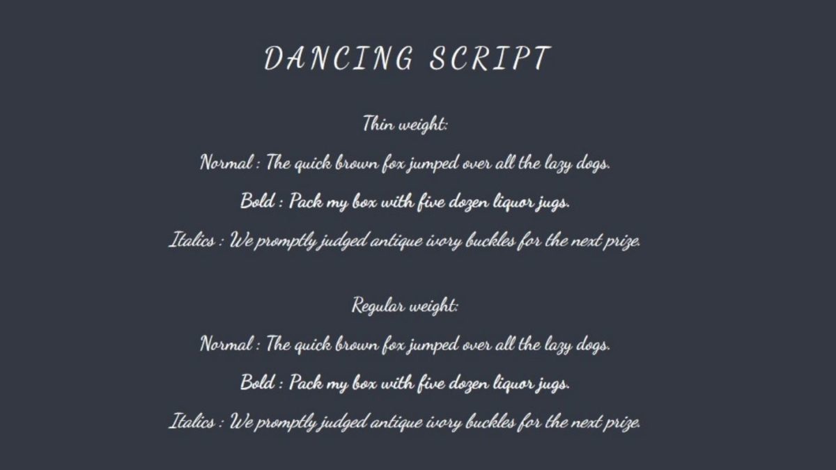 Carrd Fonts - Dancing Script