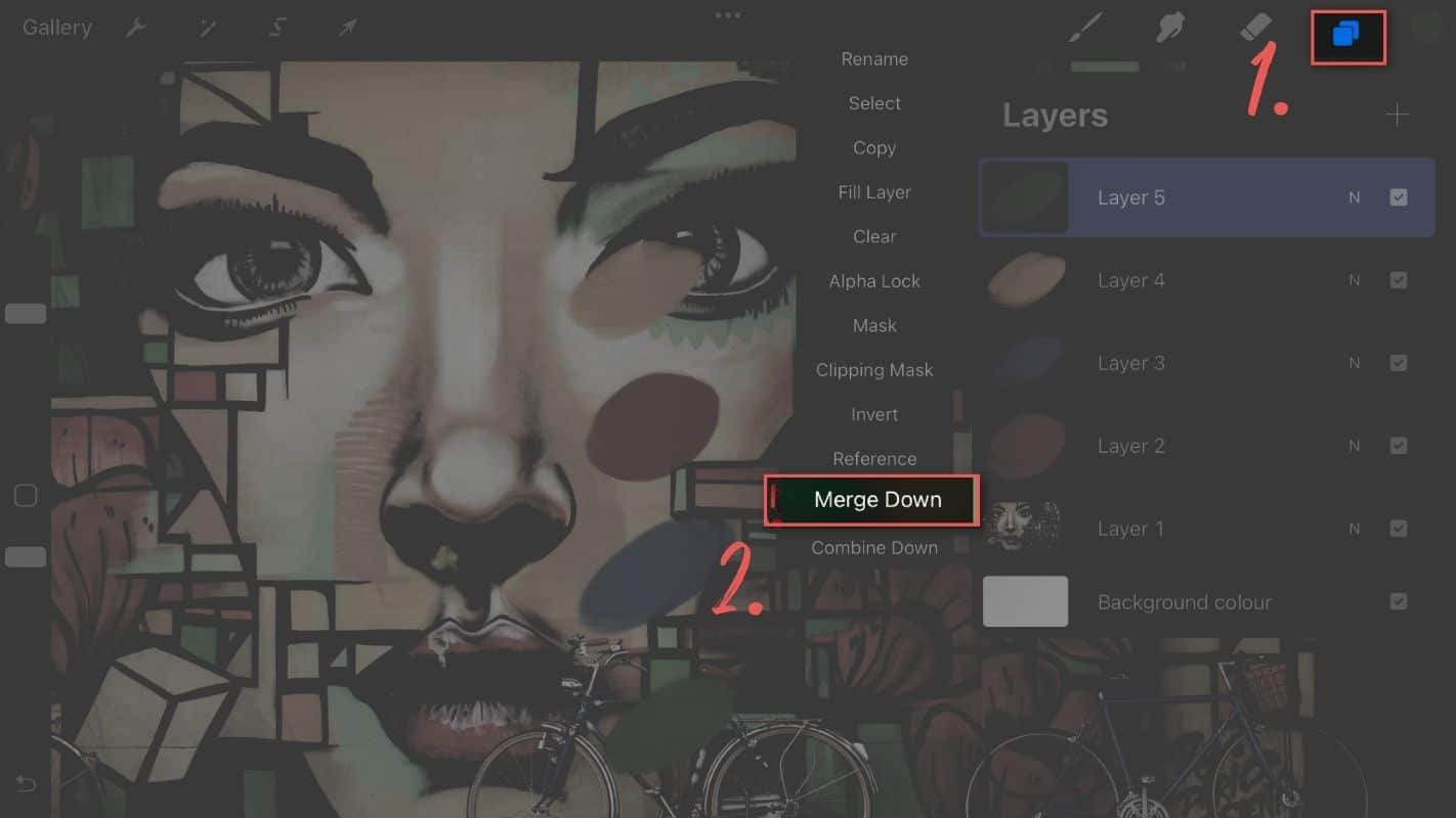 How To Merge Layers In Procreate - Step 1