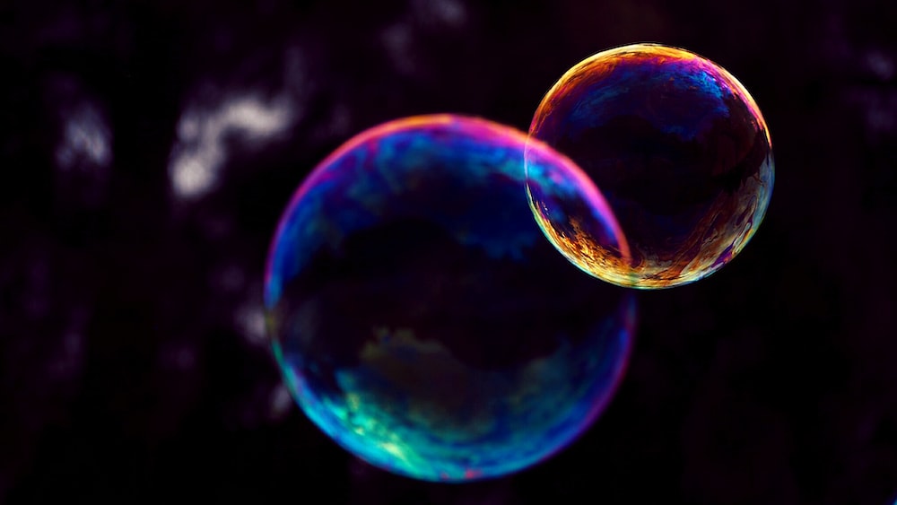 Bubble Bliss: A Closeup Photo of Two Bubbles for Mindfulness Activities