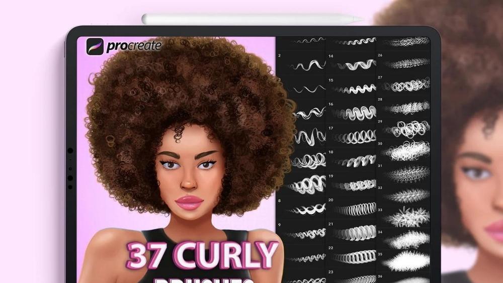 Curly Hair Brush Procreate - 1