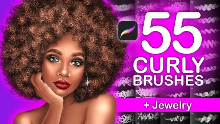 procreate hair brushes free curly