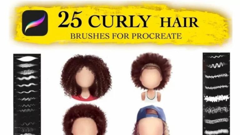 procreate hair brushes free curly