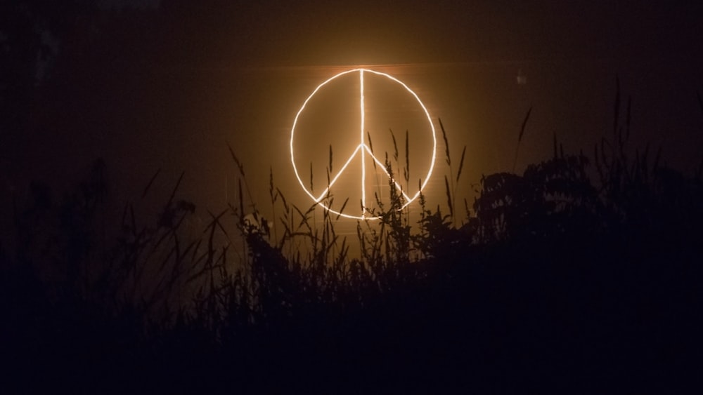 Eastern Traditions: A Neon Peace Sign