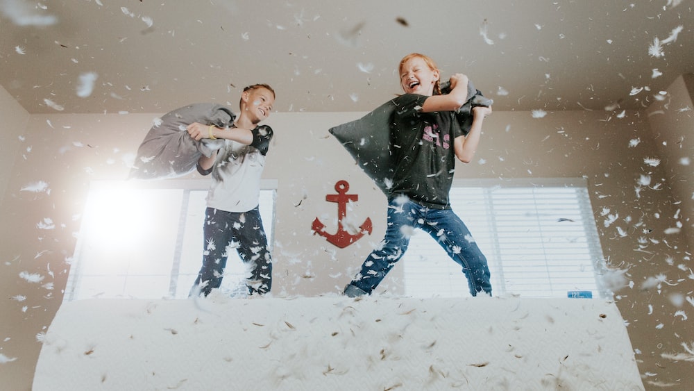 Emotionally Intelligent Kids Engaging in a Pillow Fight