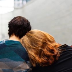 Empathy Illustrated A Woman Resting Her Head on Anothers Shoulder