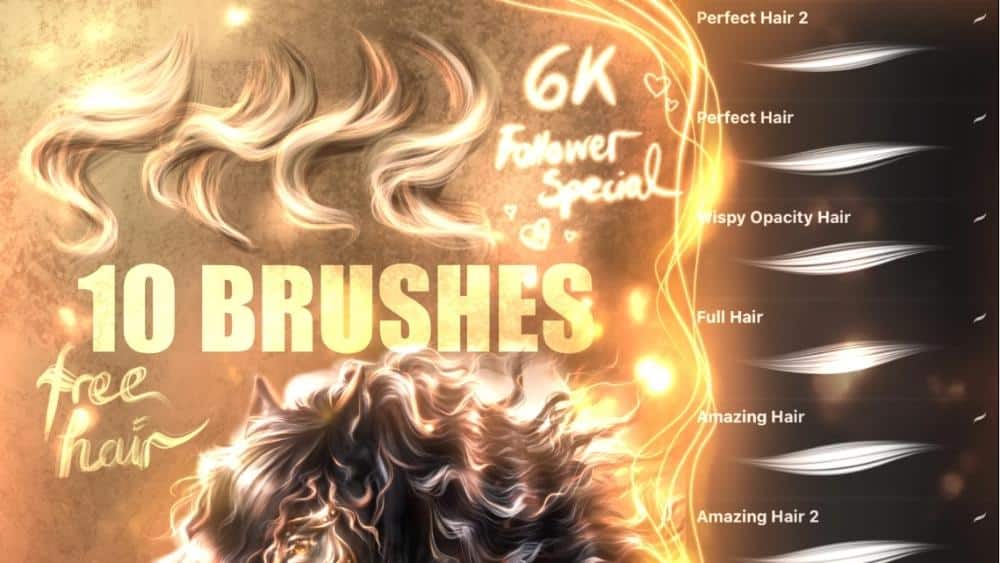 Free Procreate Hair Brushes 3