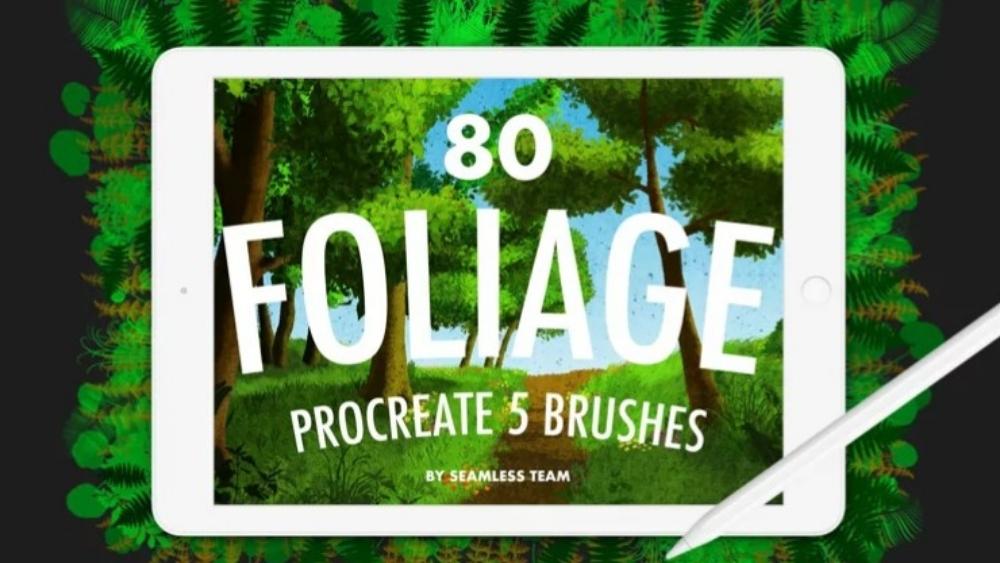 Grass Brush Procreate - 80 Foliage Brushes - 5