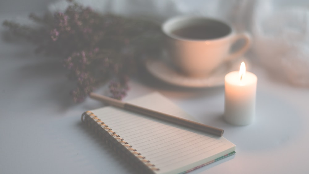 Journaling with Calm and Warmth: Candlelit Writing on Ruled Paper