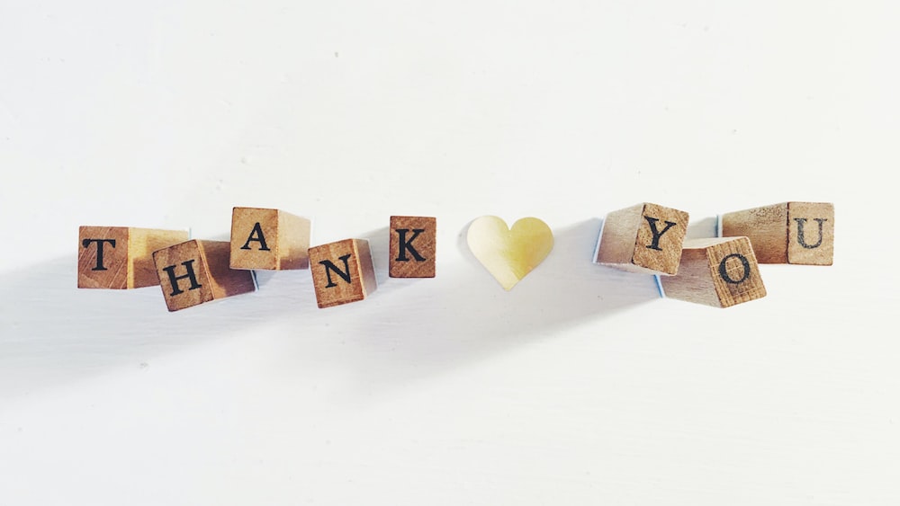 Mindful Appreciation with Thank You wooden cubes