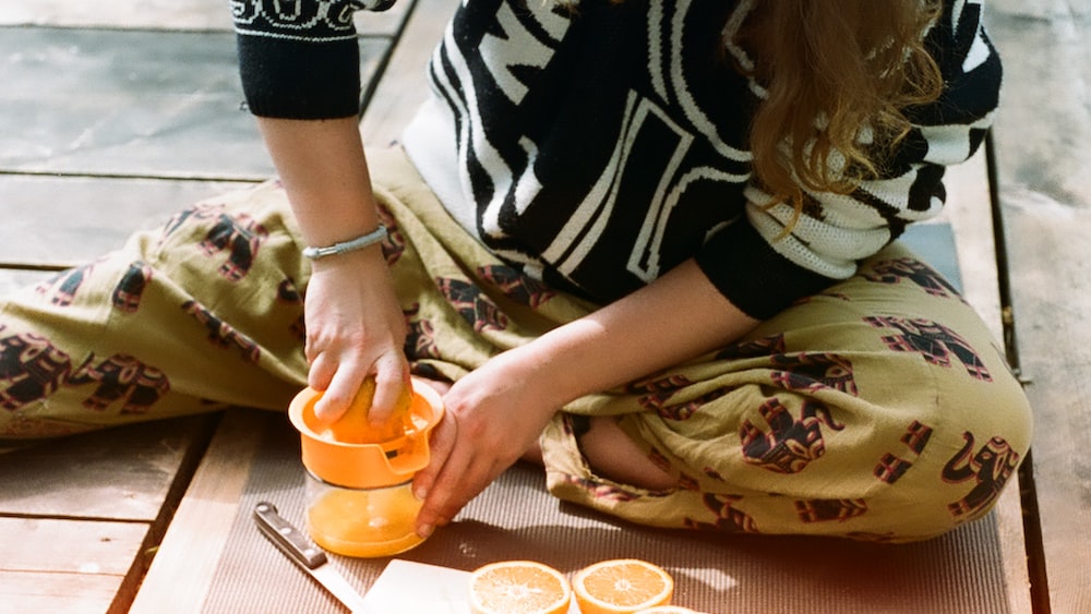 Mindful Eating: Fresh Orange Juice Breakfast
