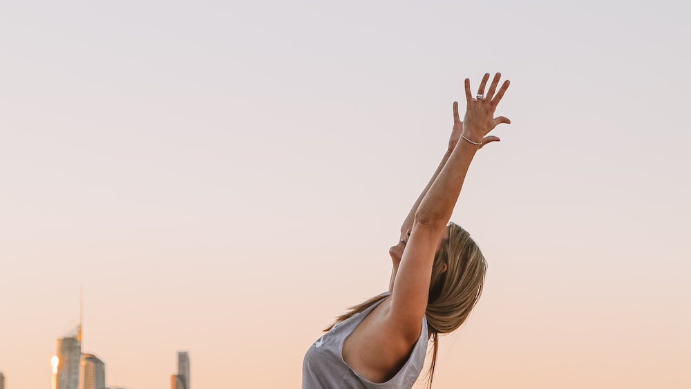 Mindful Yoga Pose at Sunset on Mermaid Beach