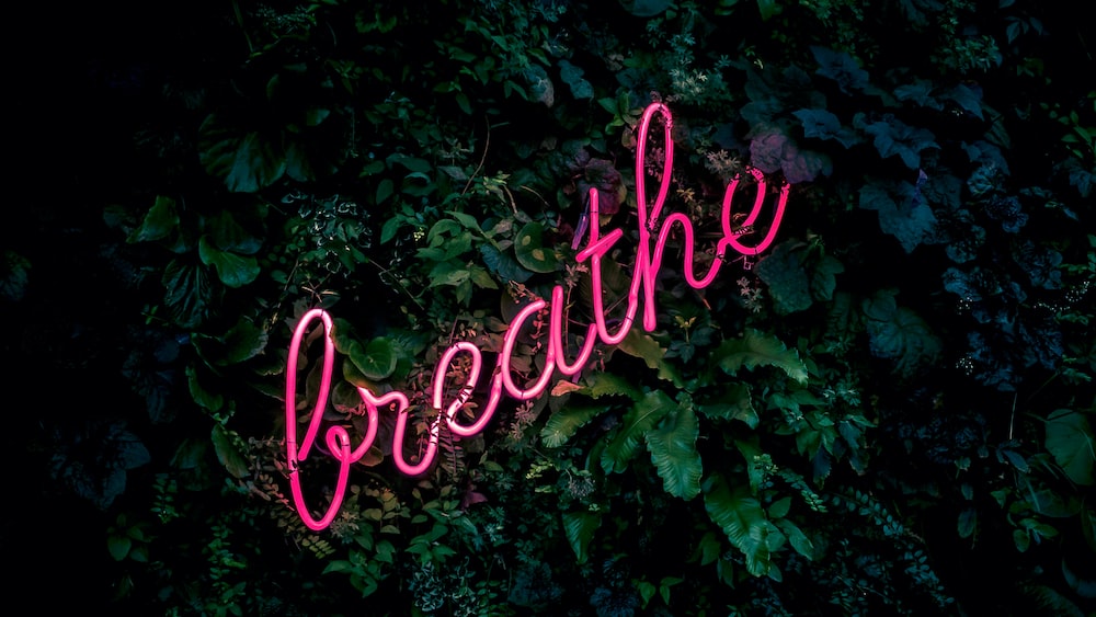 Pink Breathe Sign for Mindfulness Routine