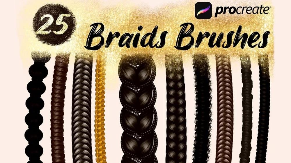 free procreate hair brushes braids