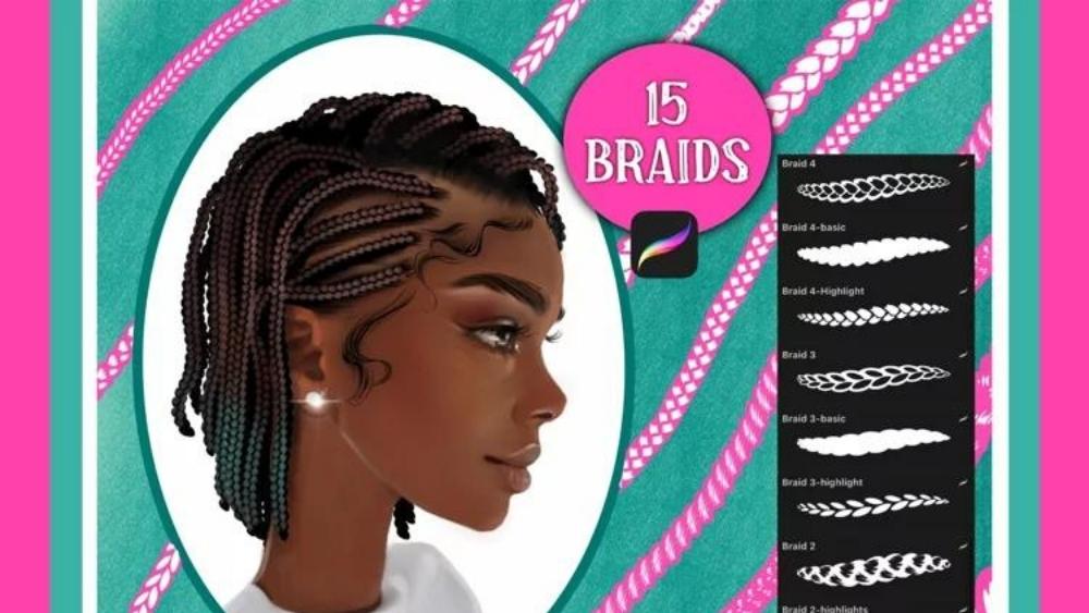 free braids procreate brush