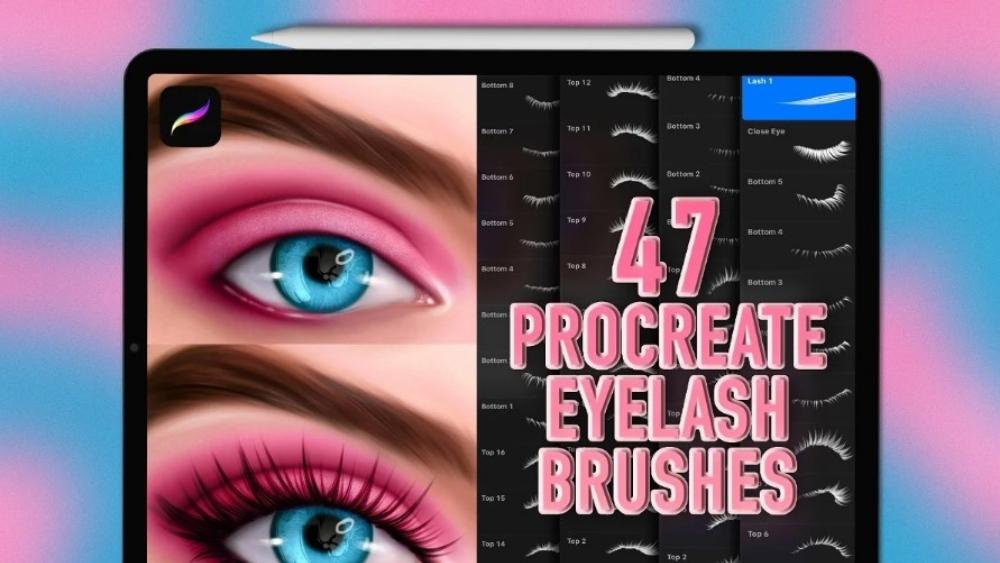 free eyelash procreate brush