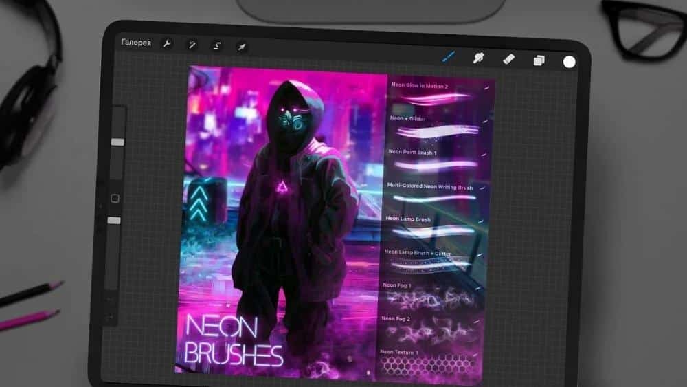 Procreate Neon Brush 1