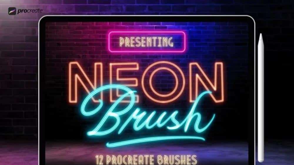 Procreate Neon Brush 8