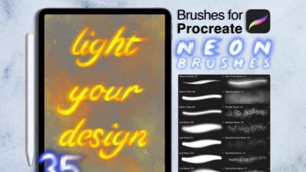 Procreate Neon Brush 9