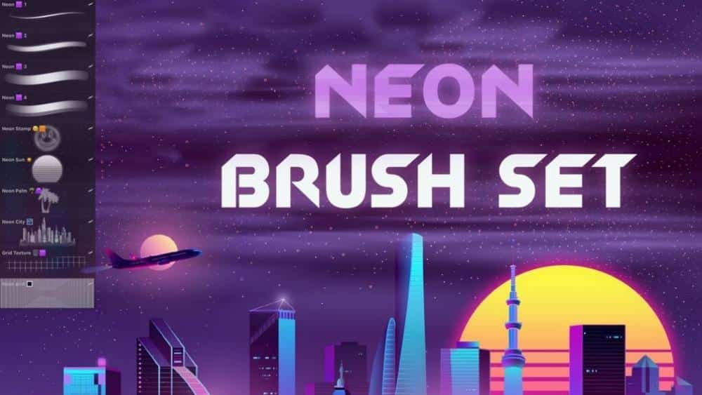 Procreate Neon Brush Free 2