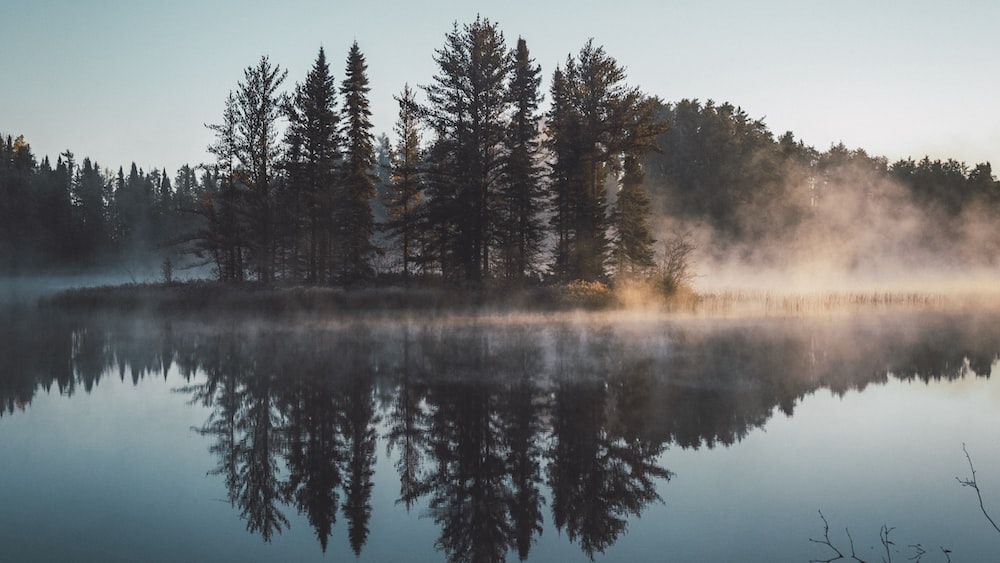 Serene Lake Island for Mindfulness Reflection