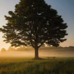 Serene Mindfulness in the Misty Richmond Park