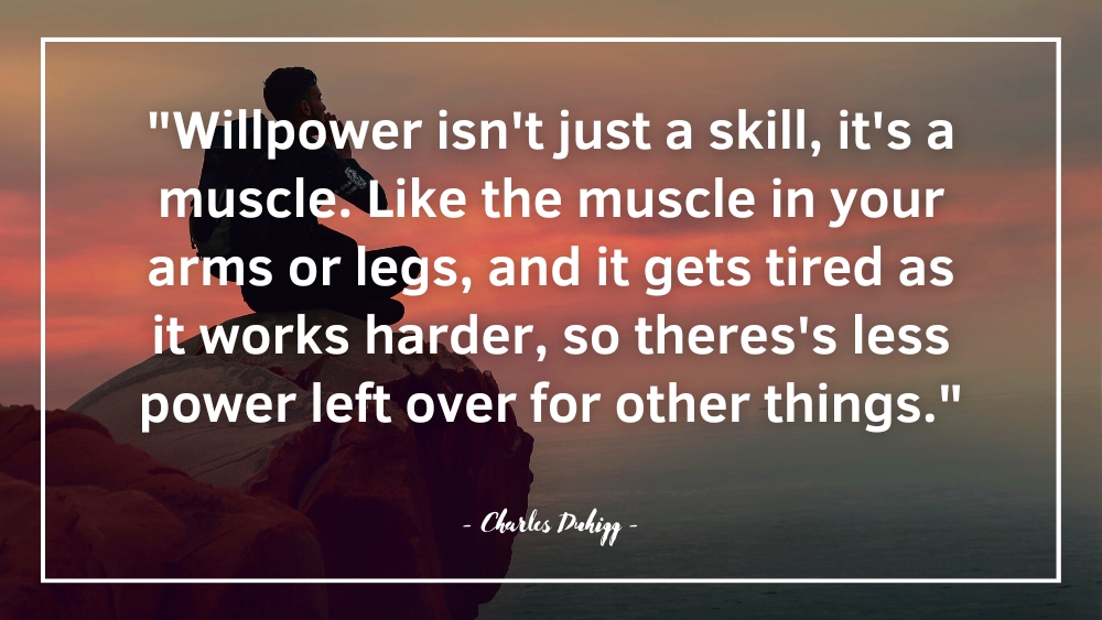 Willpower isnt just a skill its a muscle. Like the muscle in your arms or legs and it gets tired as it works harder so theress less power left over for other things.