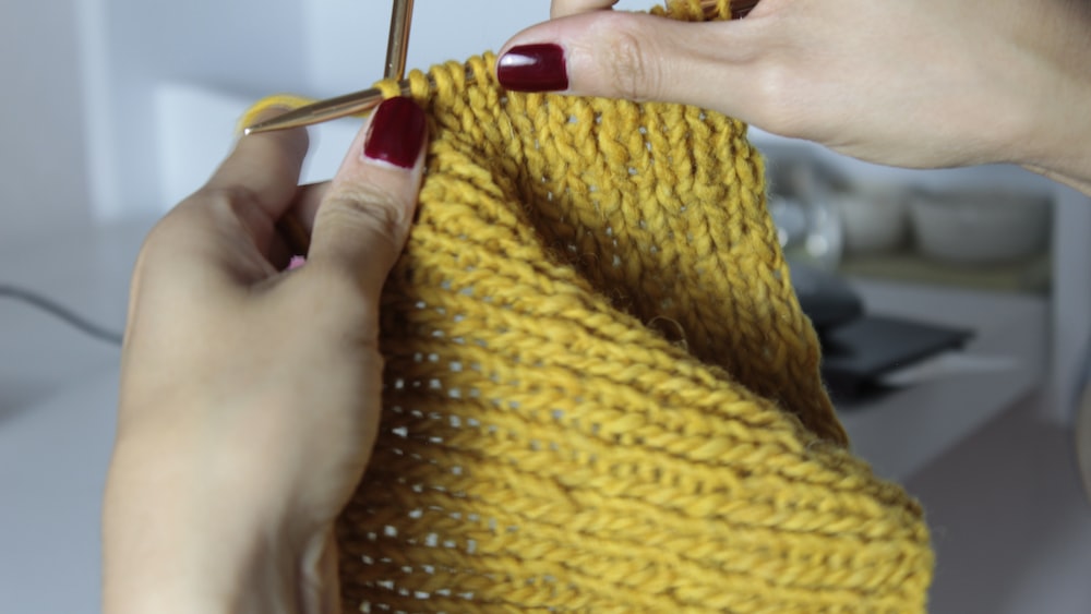 Yellow Crochet Textile: Mindful Knitting